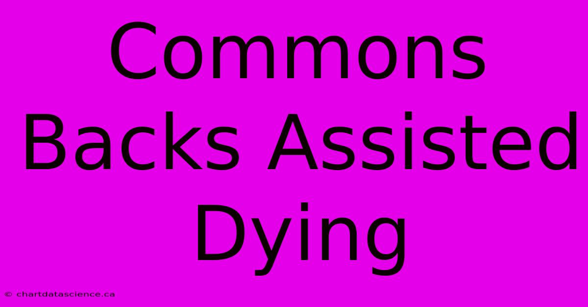 Commons Backs Assisted Dying