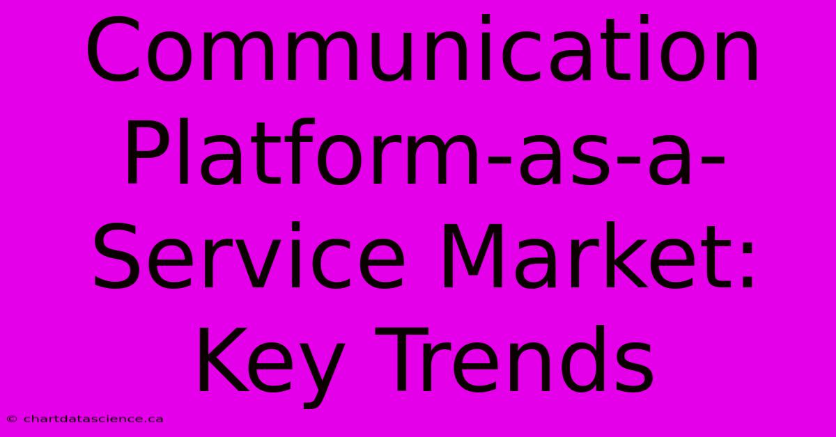 Communication Platform-as-a-Service Market: Key Trends