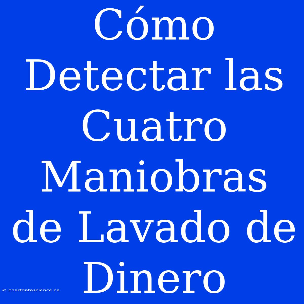 Cómo Detectar Las Cuatro Maniobras De Lavado De Dinero