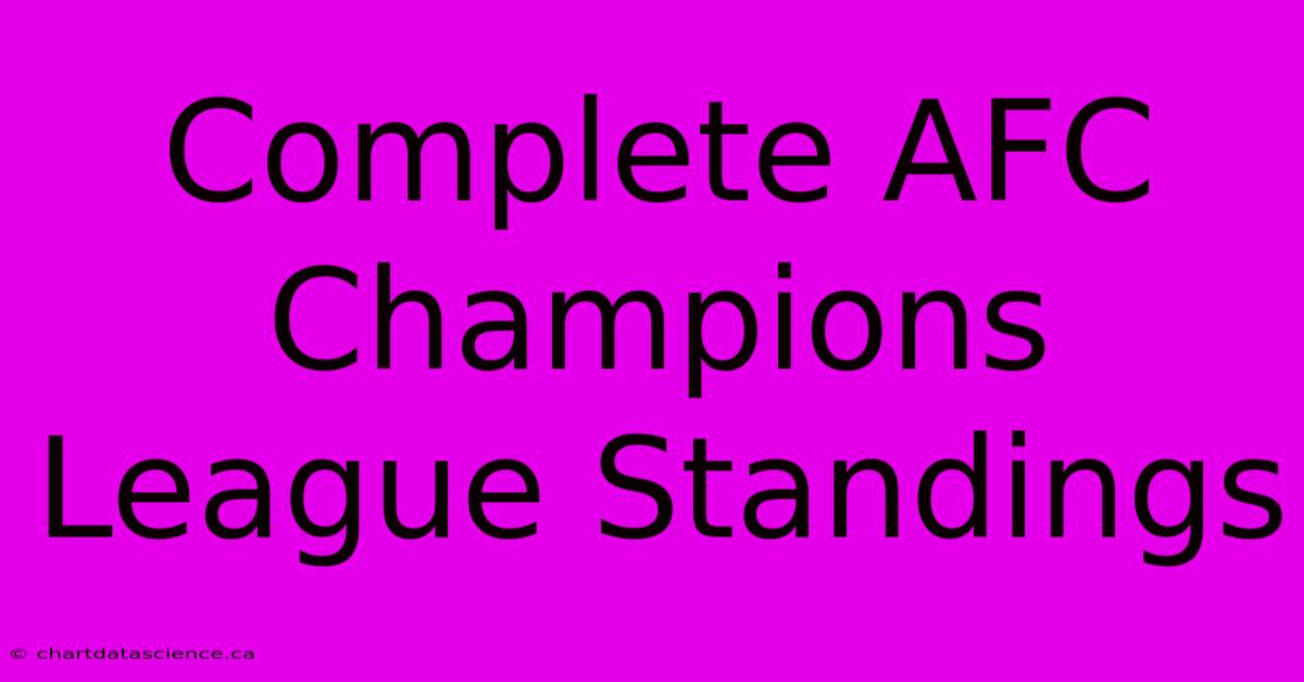 Complete AFC Champions League Standings