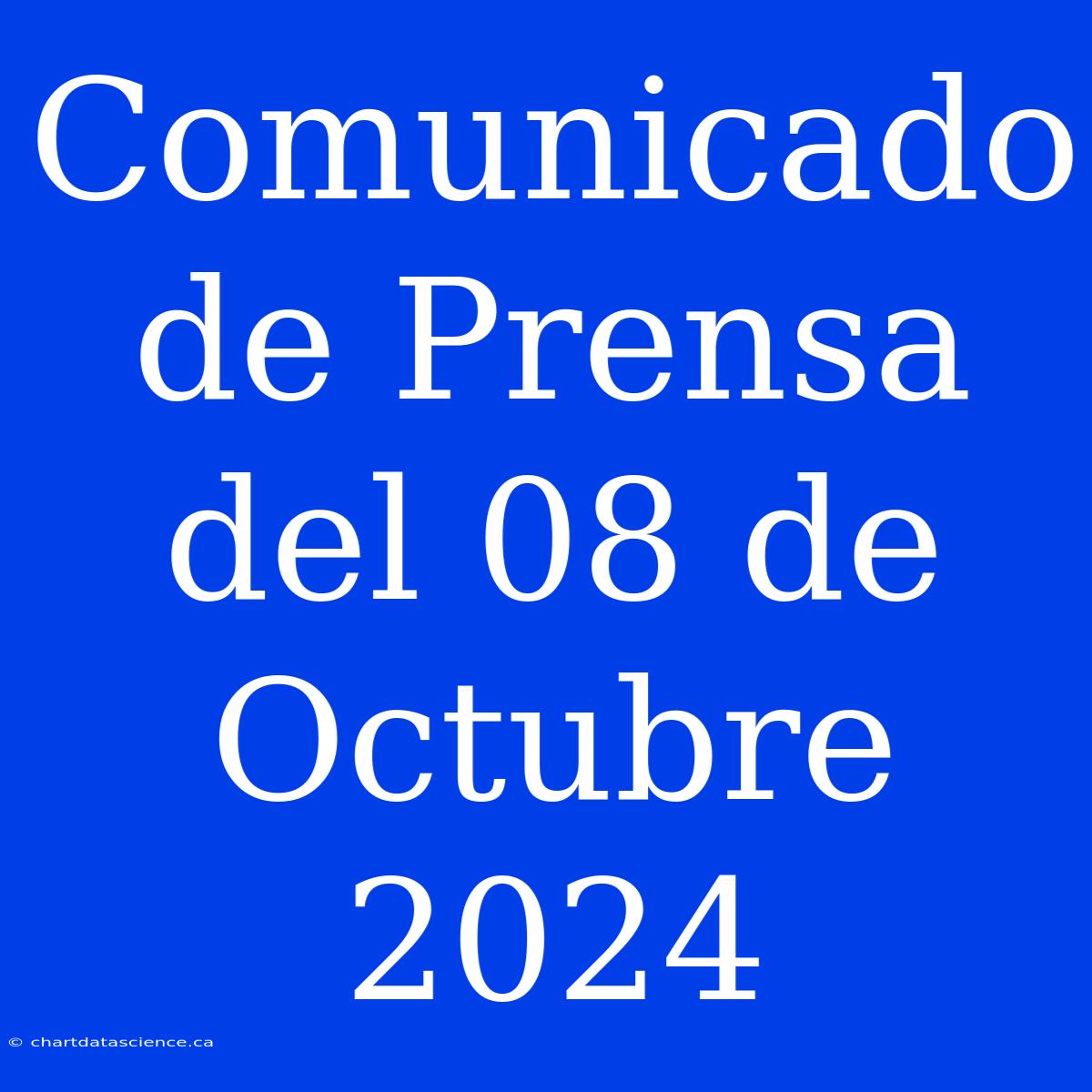 Comunicado De Prensa Del 08 De Octubre 2024