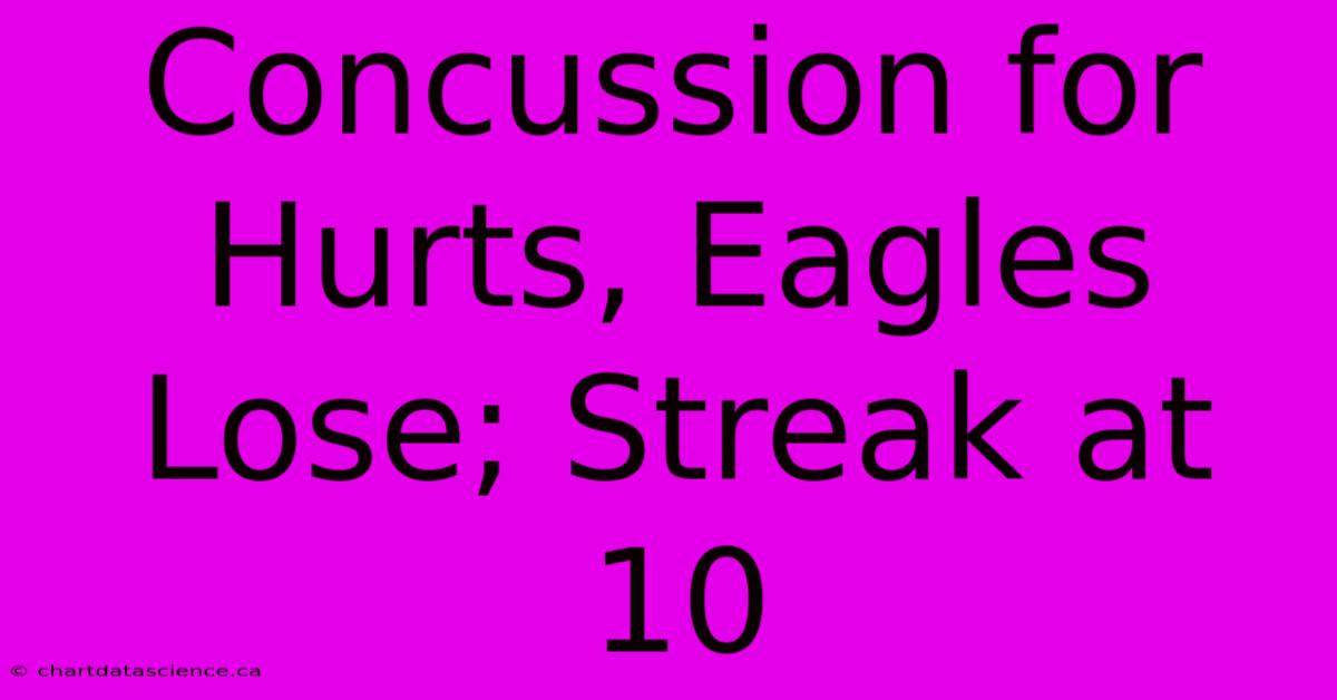 Concussion For Hurts, Eagles Lose; Streak At 10