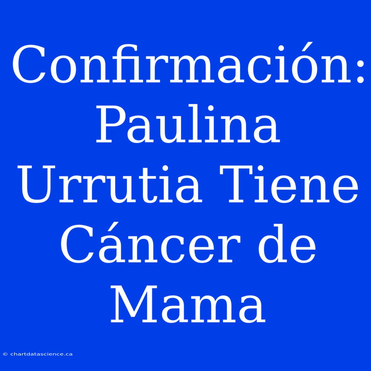 Confirmación: Paulina Urrutia Tiene Cáncer De Mama