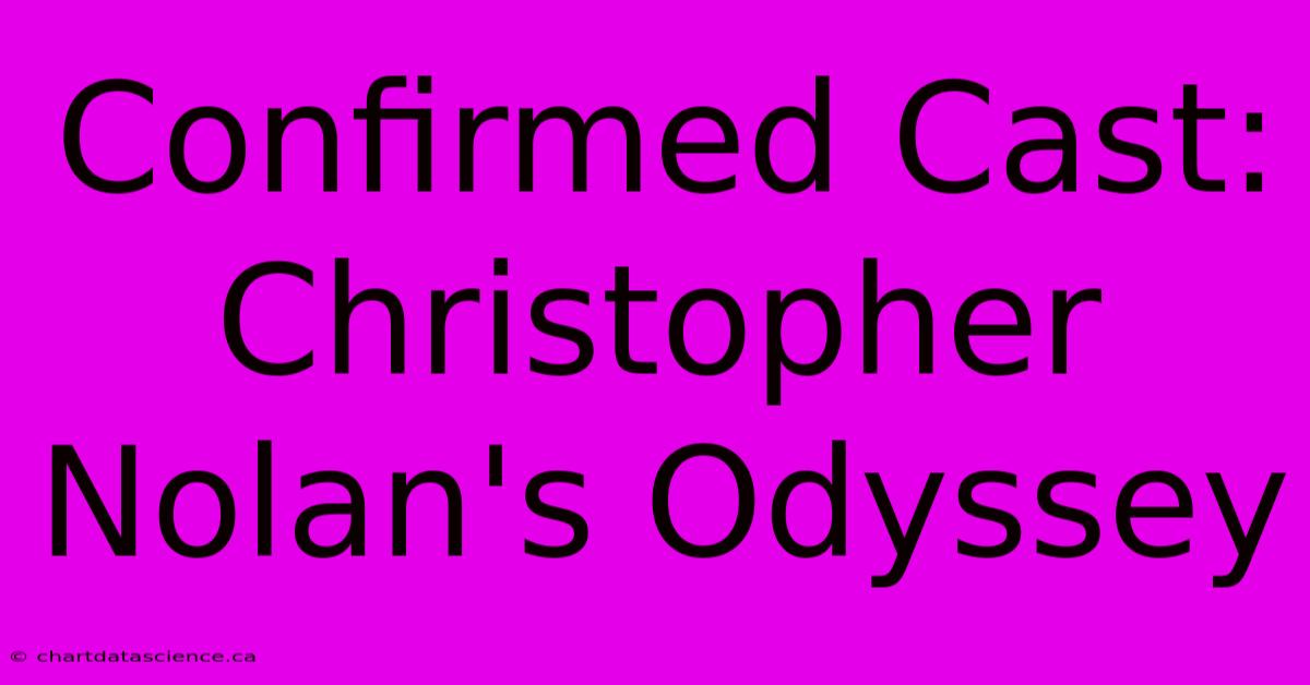 Confirmed Cast: Christopher Nolan's Odyssey