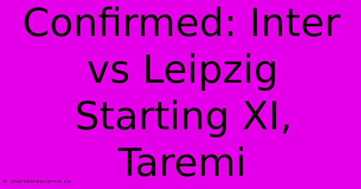 Confirmed: Inter Vs Leipzig Starting XI, Taremi