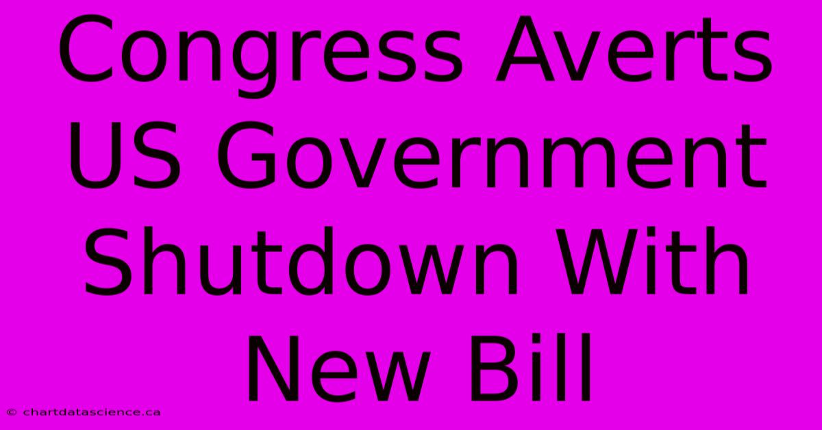 Congress Averts US Government Shutdown With New Bill