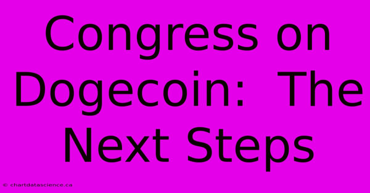 Congress On Dogecoin:  The Next Steps