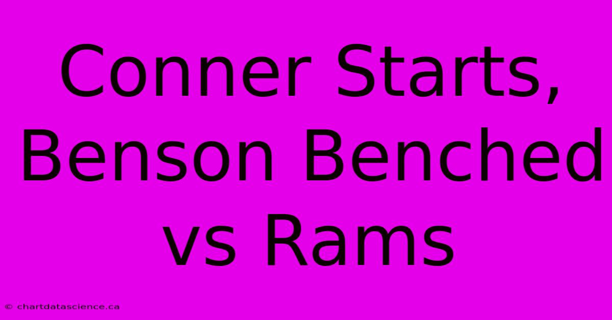 Conner Starts, Benson Benched Vs Rams