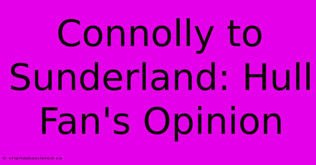 Connolly To Sunderland: Hull Fan's Opinion