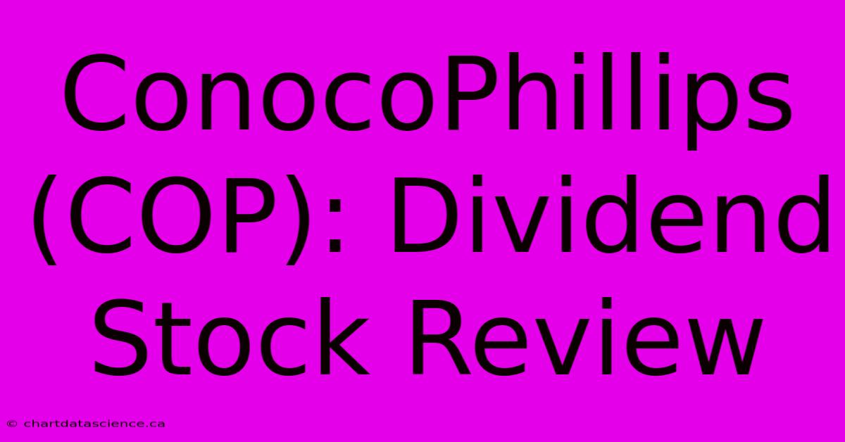 ConocoPhillips (COP): Dividend Stock Review 