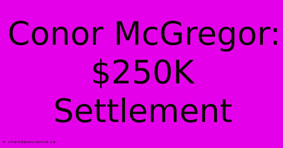 Conor McGregor: $250K Settlement