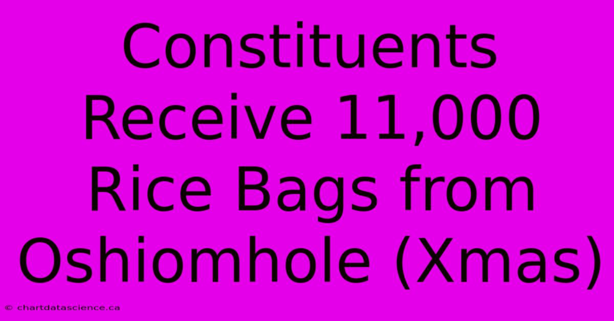 Constituents Receive 11,000 Rice Bags From Oshiomhole (Xmas)