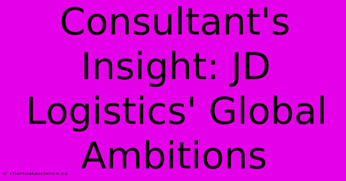 Consultant's Insight: JD Logistics' Global Ambitions