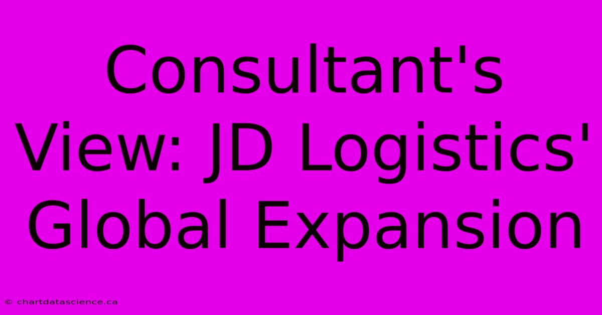 Consultant's View: JD Logistics' Global Expansion