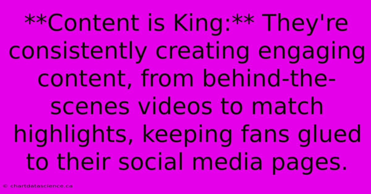 **Content Is King:** They're Consistently Creating Engaging Content, From Behind-the-scenes Videos To Match Highlights, Keeping Fans Glued To Their Social Media Pages.