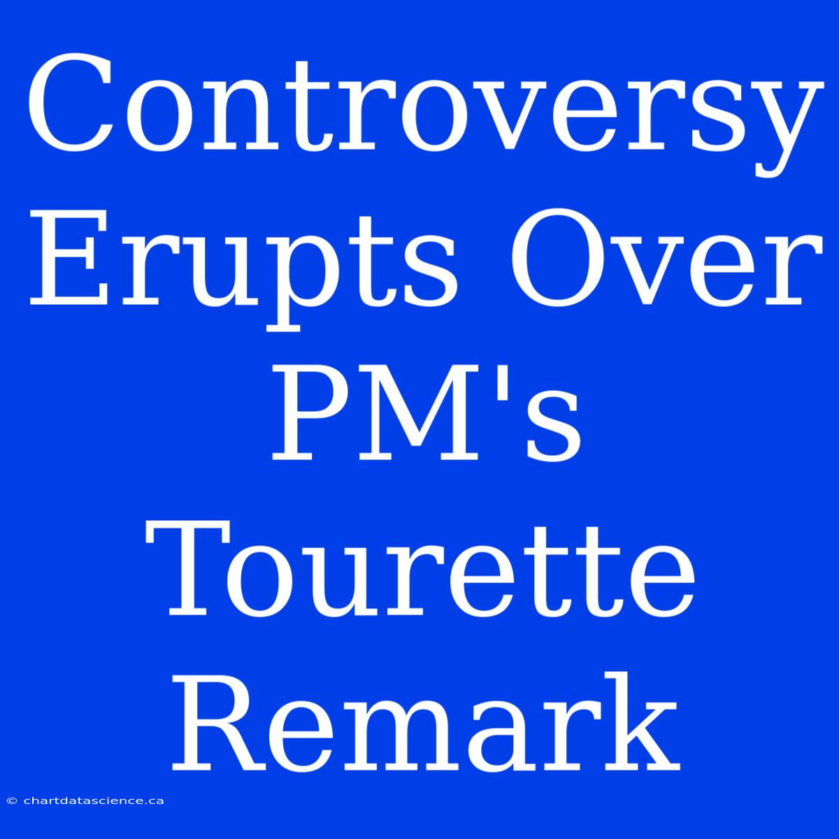 Controversy Erupts Over PM's Tourette Remark