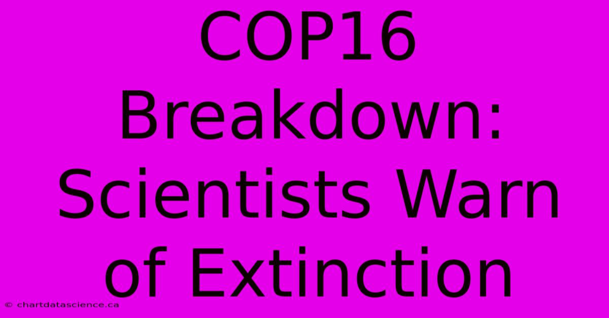 COP16 Breakdown: Scientists Warn Of Extinction