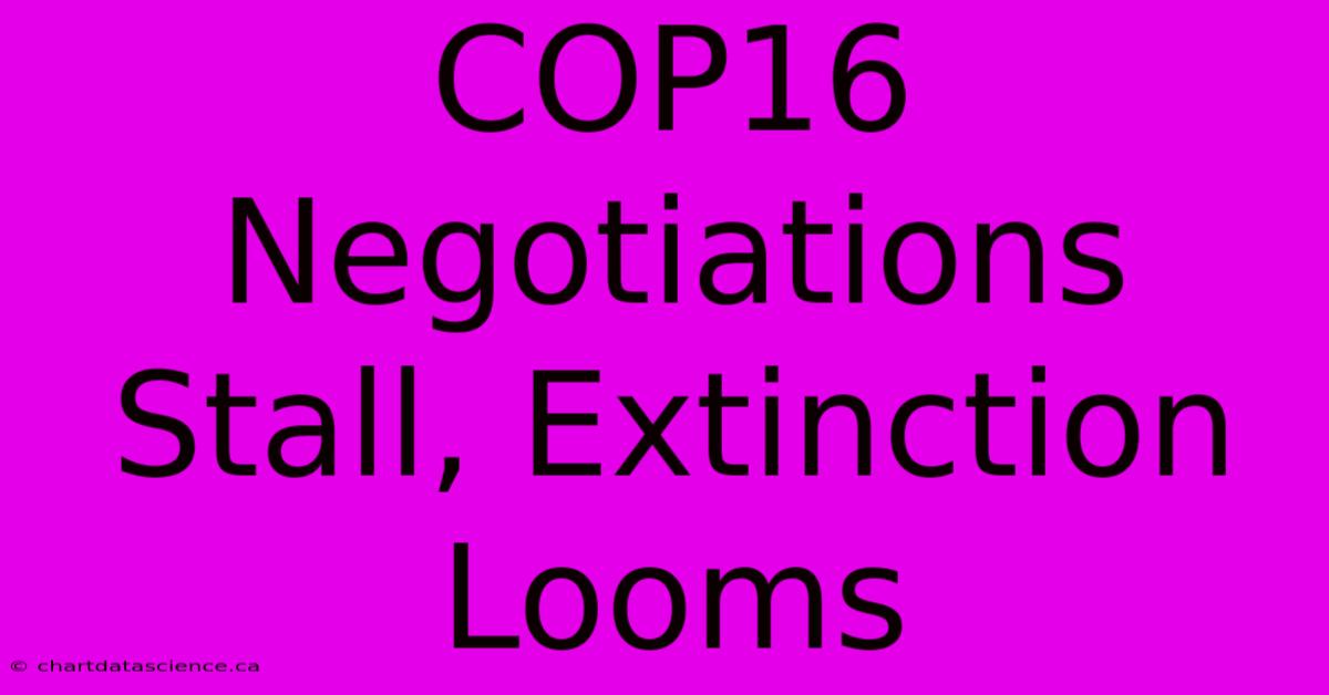 COP16 Negotiations Stall, Extinction Looms