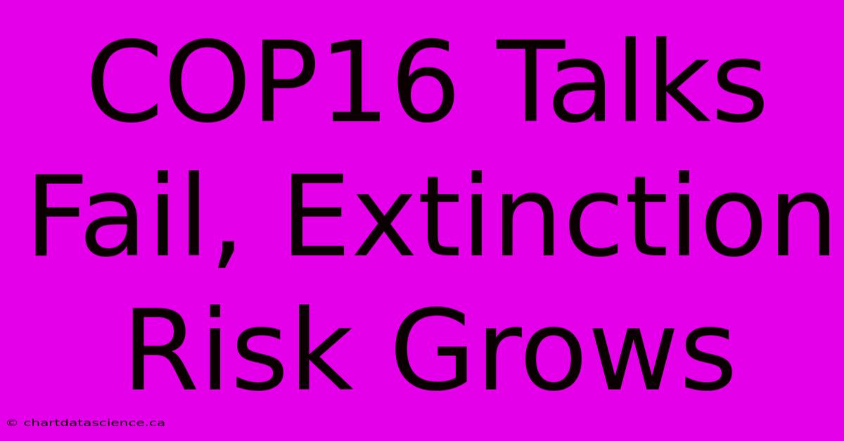 COP16 Talks Fail, Extinction Risk Grows