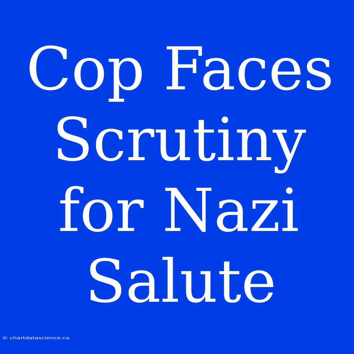 Cop Faces Scrutiny For Nazi Salute