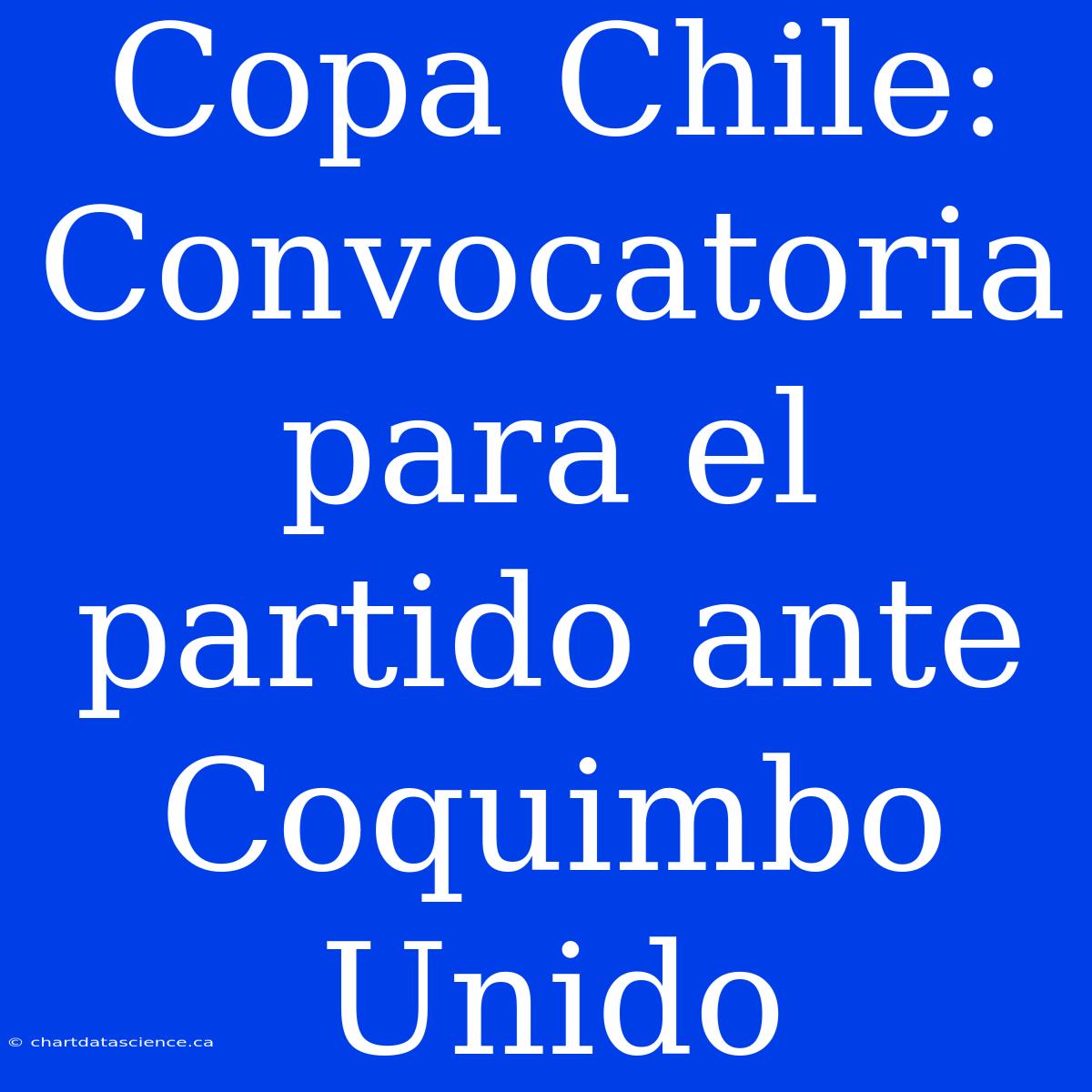 Copa Chile: Convocatoria Para El Partido Ante Coquimbo Unido