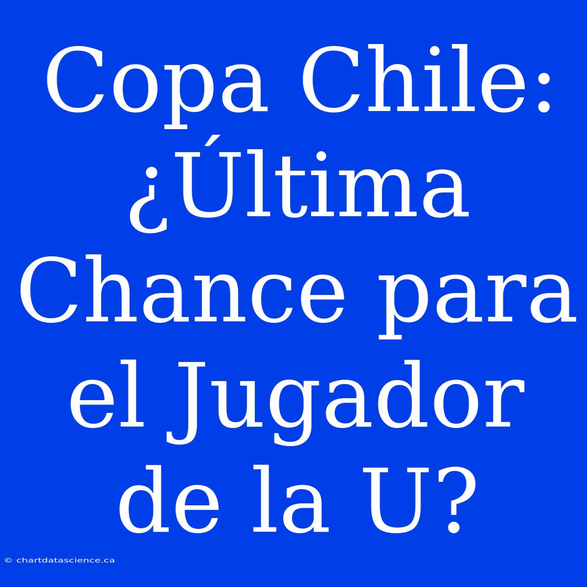 Copa Chile: ¿Última Chance Para El Jugador De La U?