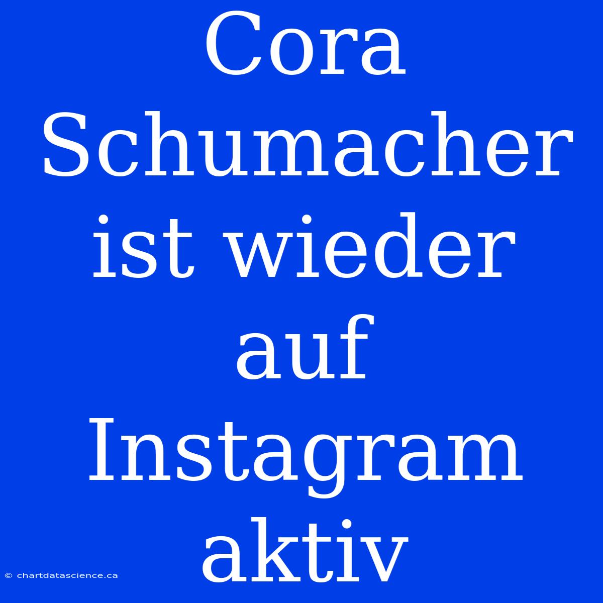 Cora Schumacher Ist Wieder Auf Instagram Aktiv