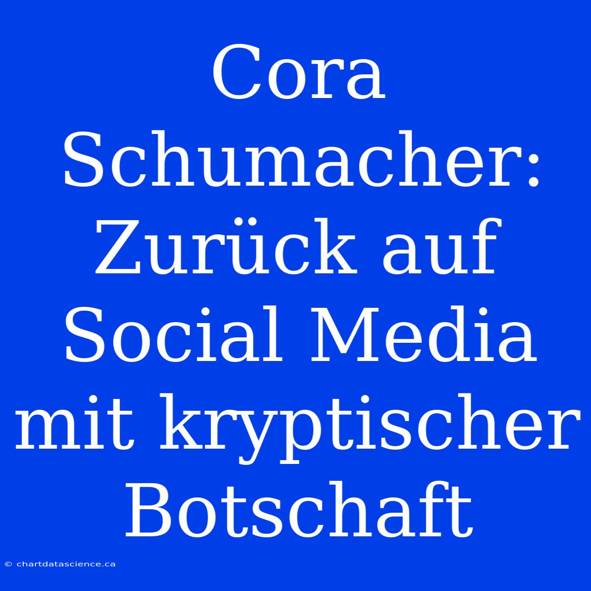 Cora Schumacher: Zurück Auf Social Media Mit Kryptischer Botschaft