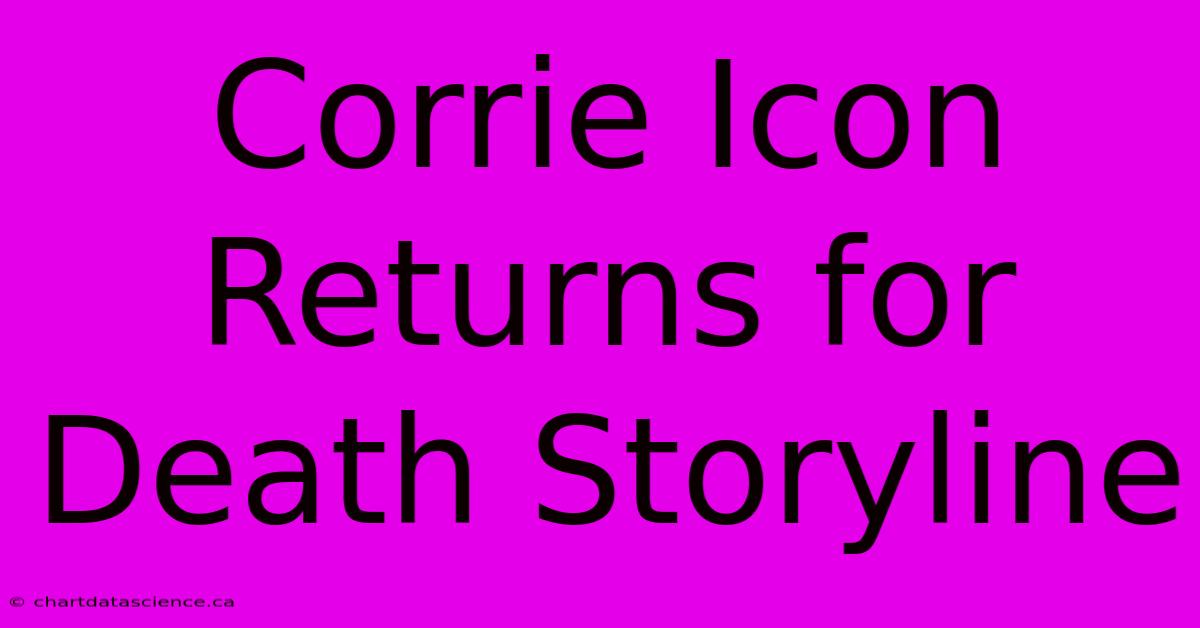 Corrie Icon Returns For Death Storyline