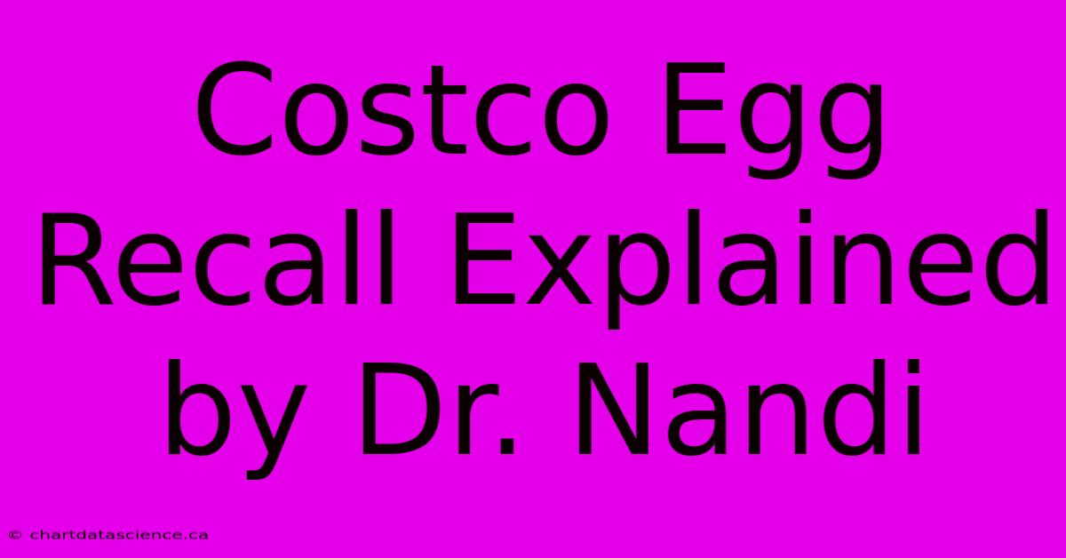 Costco Egg Recall Explained By Dr. Nandi