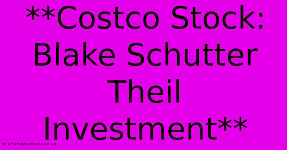 **Costco Stock: Blake Schutter Theil Investment**