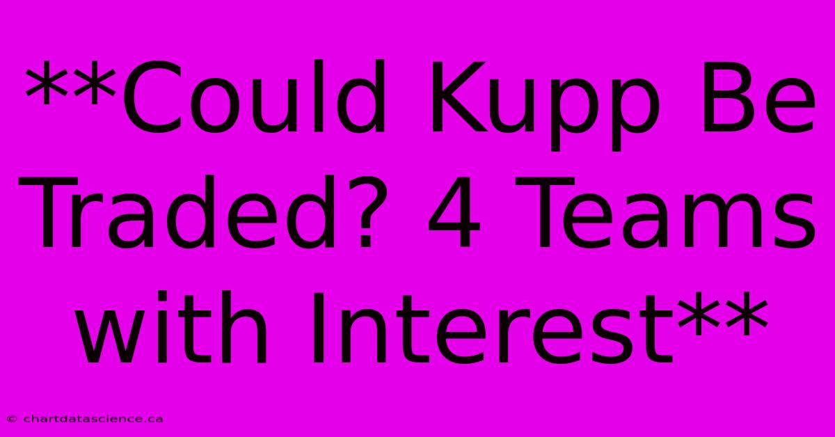 **Could Kupp Be Traded? 4 Teams With Interest** 