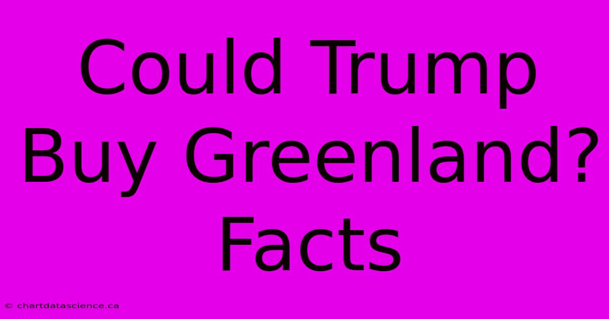 Could Trump Buy Greenland? Facts