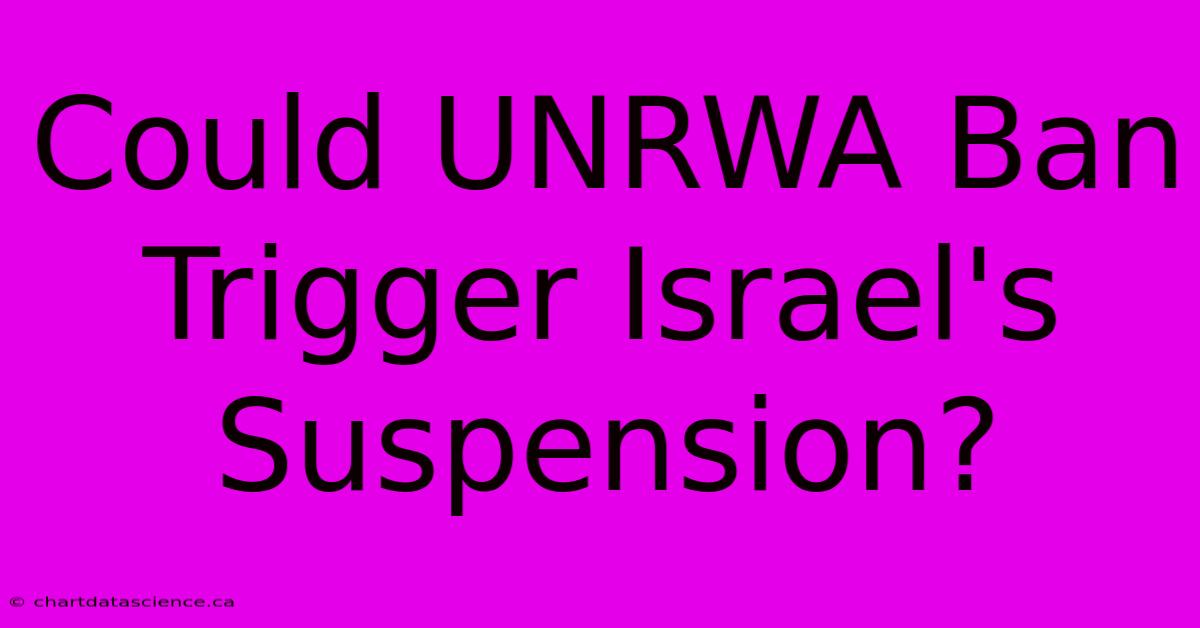 Could UNRWA Ban Trigger Israel's Suspension?