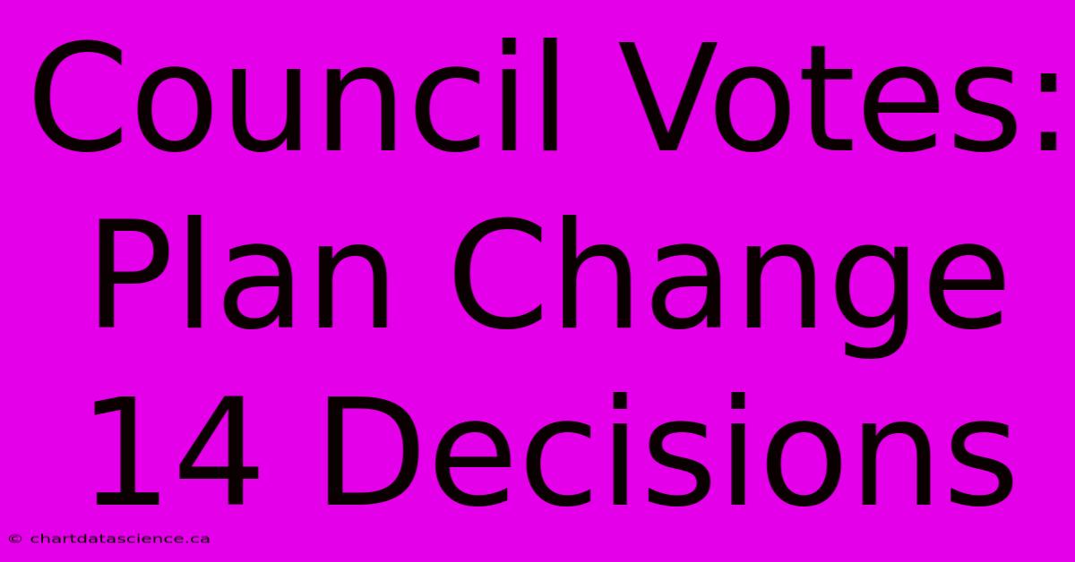 Council Votes: Plan Change 14 Decisions