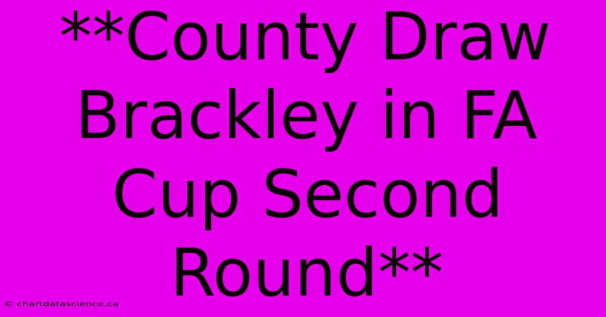 **County Draw Brackley In FA Cup Second Round** 