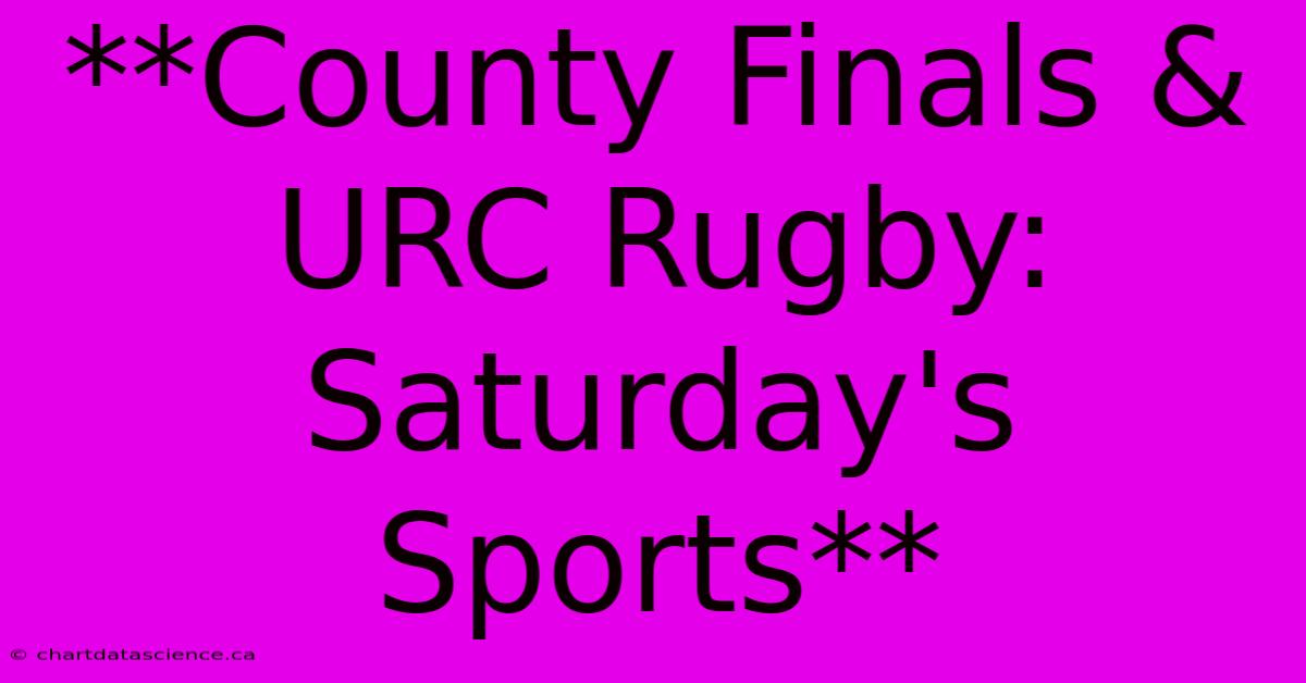 **County Finals & URC Rugby: Saturday's Sports** 