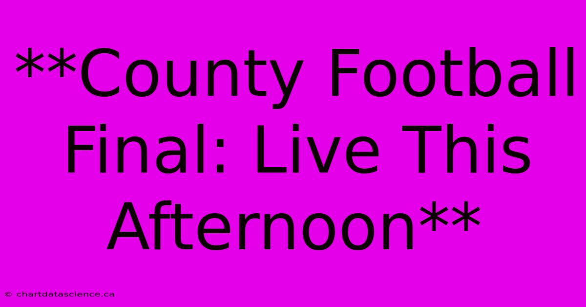 **County Football Final: Live This Afternoon**