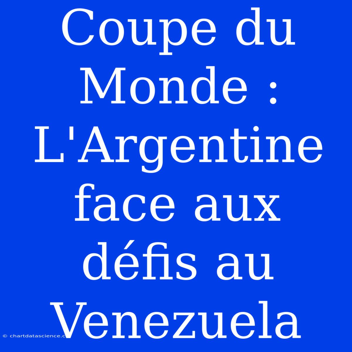 Coupe Du Monde : L'Argentine Face Aux Défis Au Venezuela