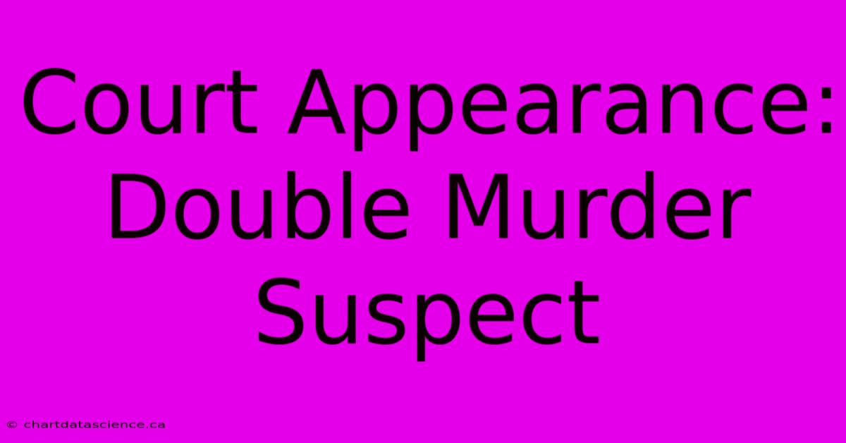 Court Appearance: Double Murder Suspect