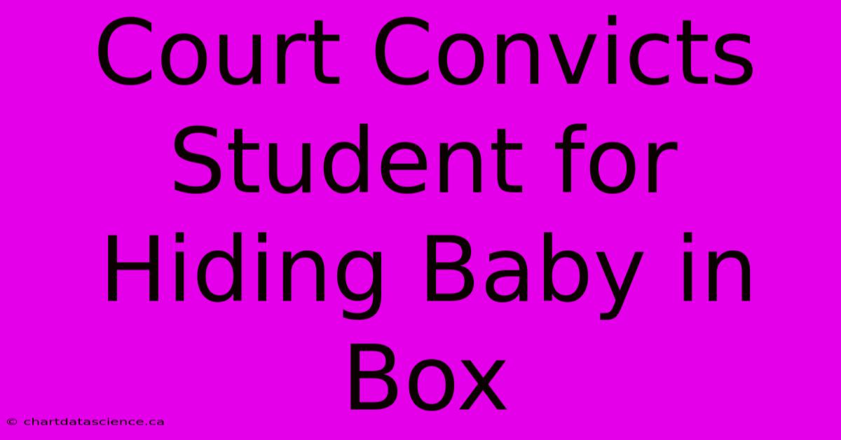 Court Convicts Student For Hiding Baby In Box