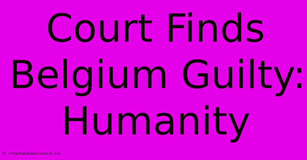 Court Finds Belgium Guilty: Humanity