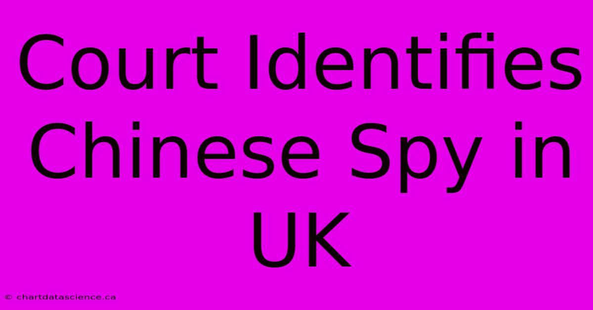 Court Identifies Chinese Spy In UK