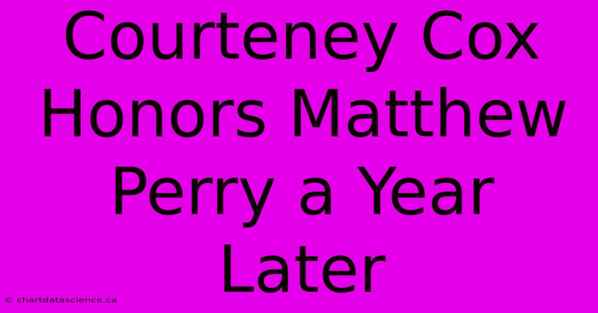 Courteney Cox Honors Matthew Perry A Year Later