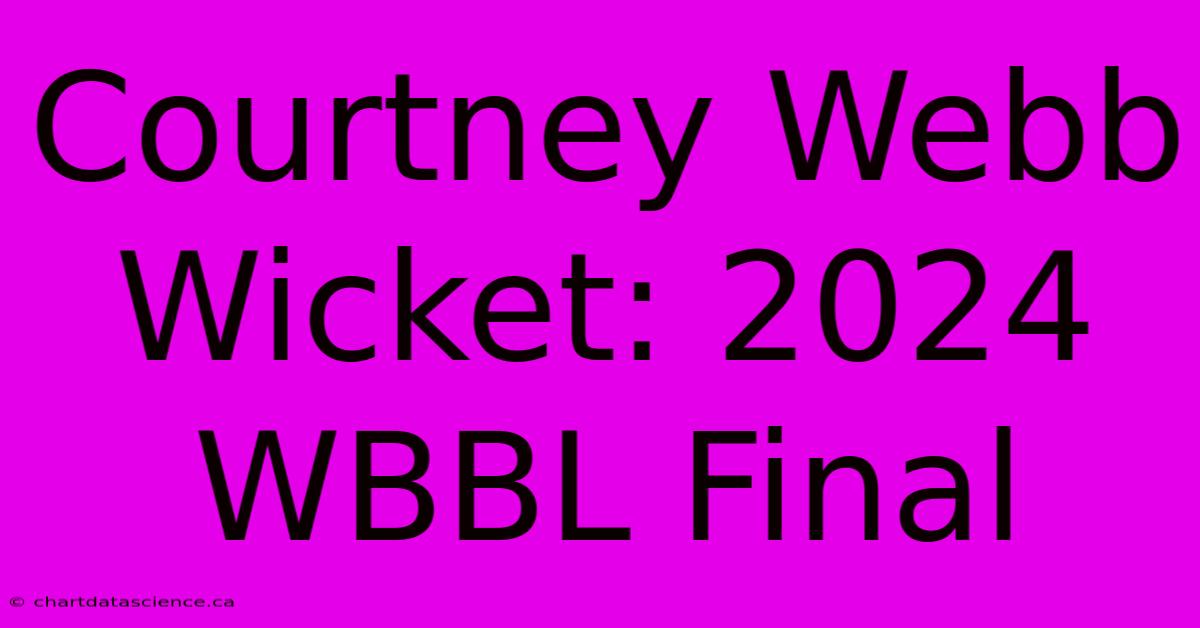 Courtney Webb Wicket: 2024 WBBL Final