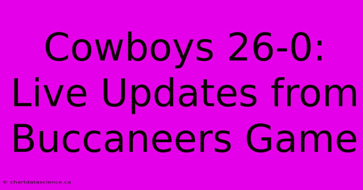 Cowboys 26-0: Live Updates From Buccaneers Game