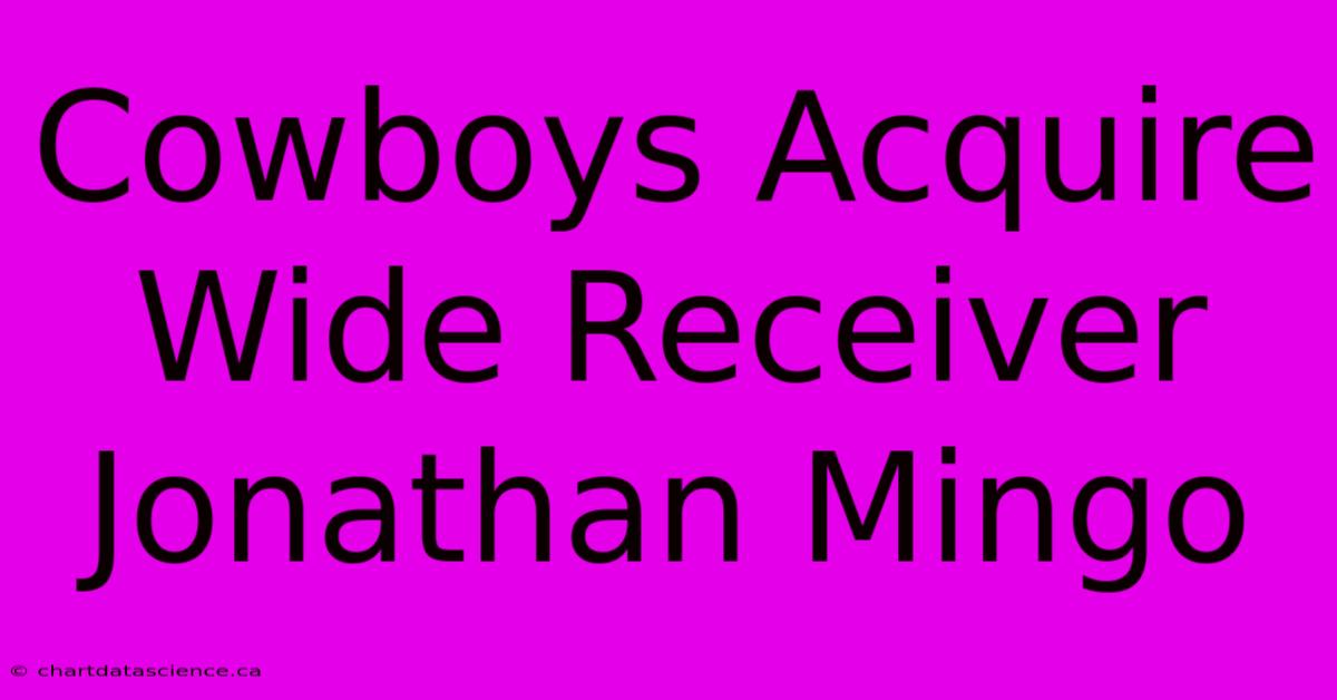 Cowboys Acquire Wide Receiver Jonathan Mingo