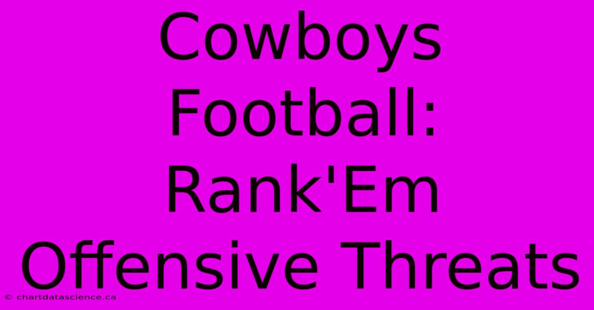 Cowboys Football: Rank'Em Offensive Threats