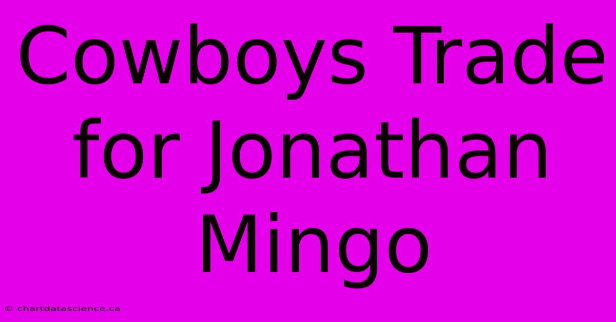 Cowboys Trade For Jonathan Mingo