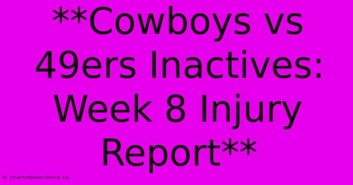 **Cowboys Vs 49ers Inactives: Week 8 Injury Report**